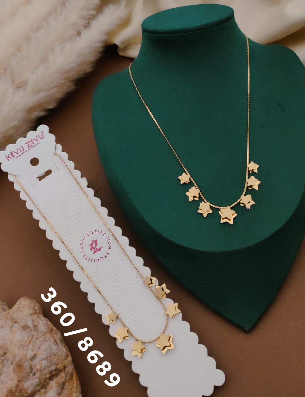 Anti-Tarnish Star Charm Necklace – Gold Finish