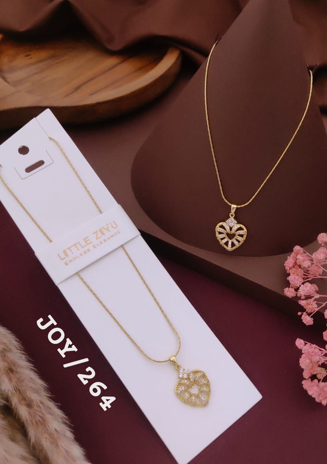 Elegant Crystal Heart Pendant Necklace