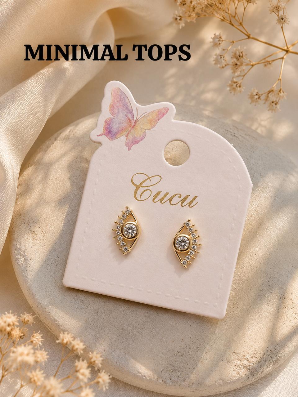 Cucu Crystal Leaf-Frame Stud Earrings