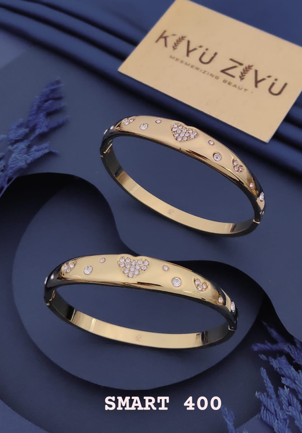 Celestial Crystal Gold-Tone Kada Bracelet