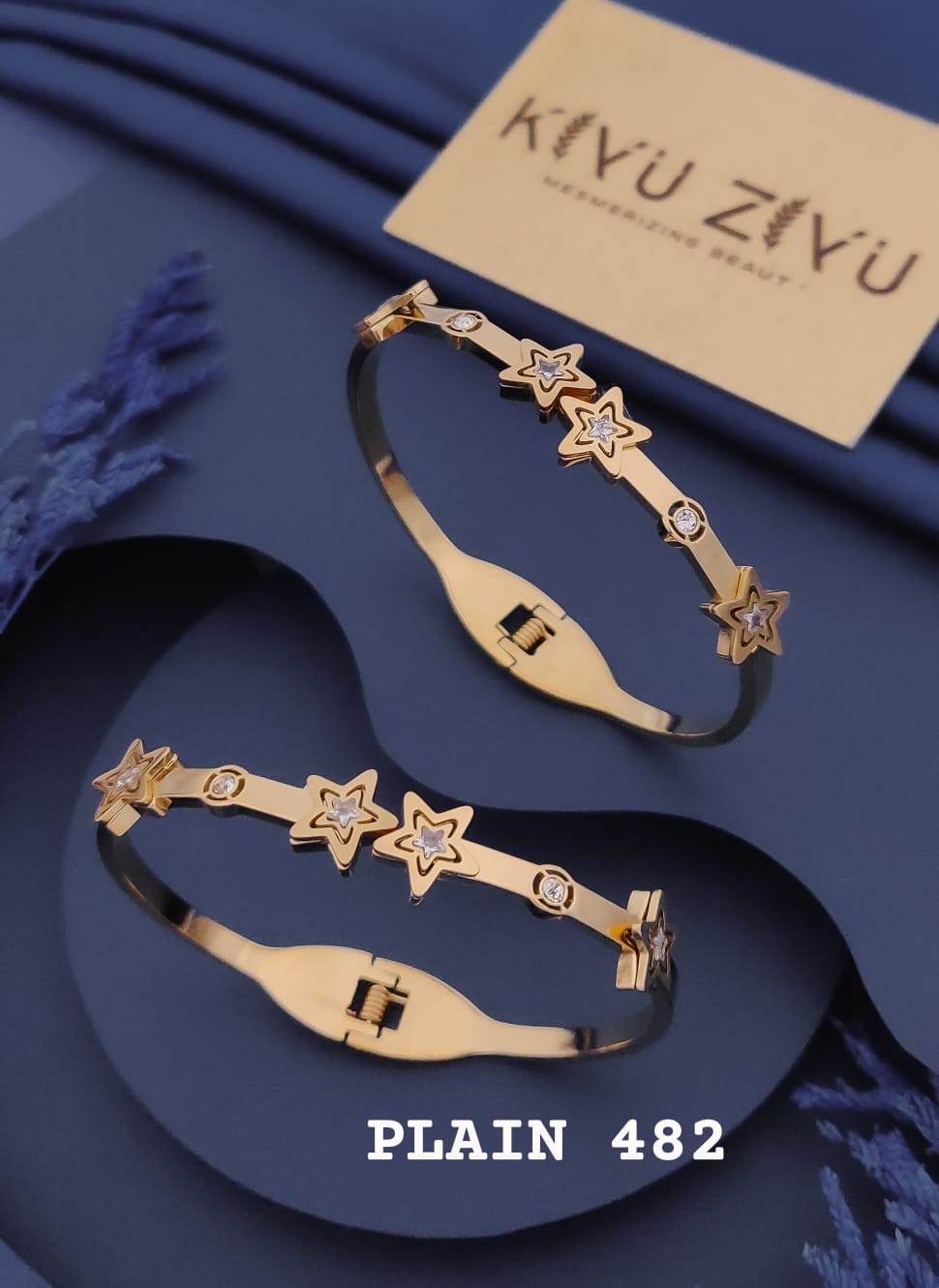 Celestial Star Gold Kada Bracelet