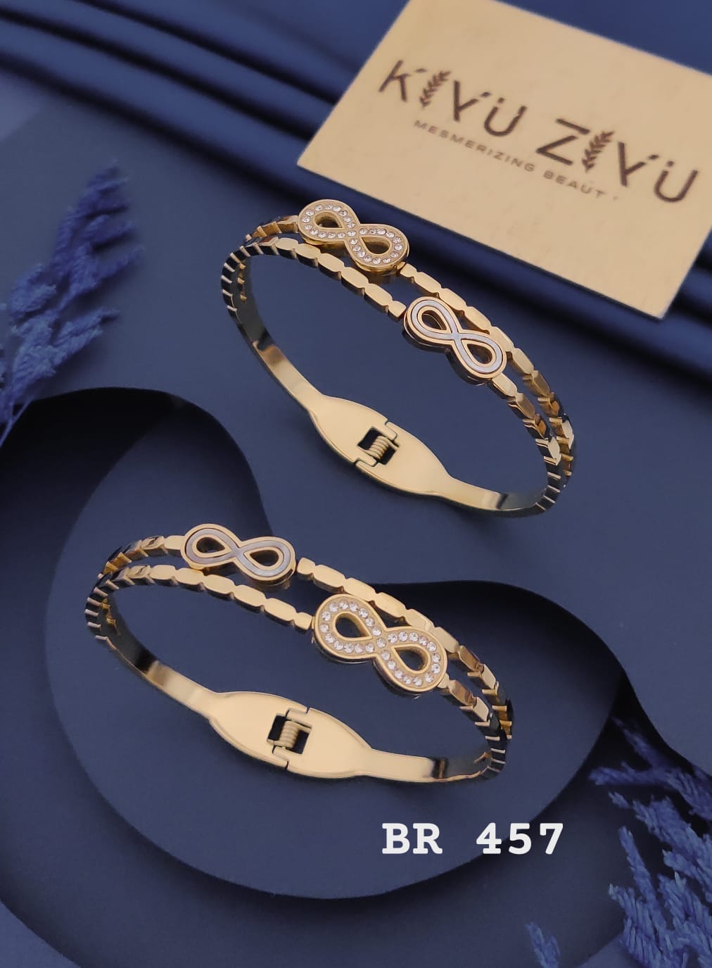 Infinity Teardrop Crystal Gold Bracelet