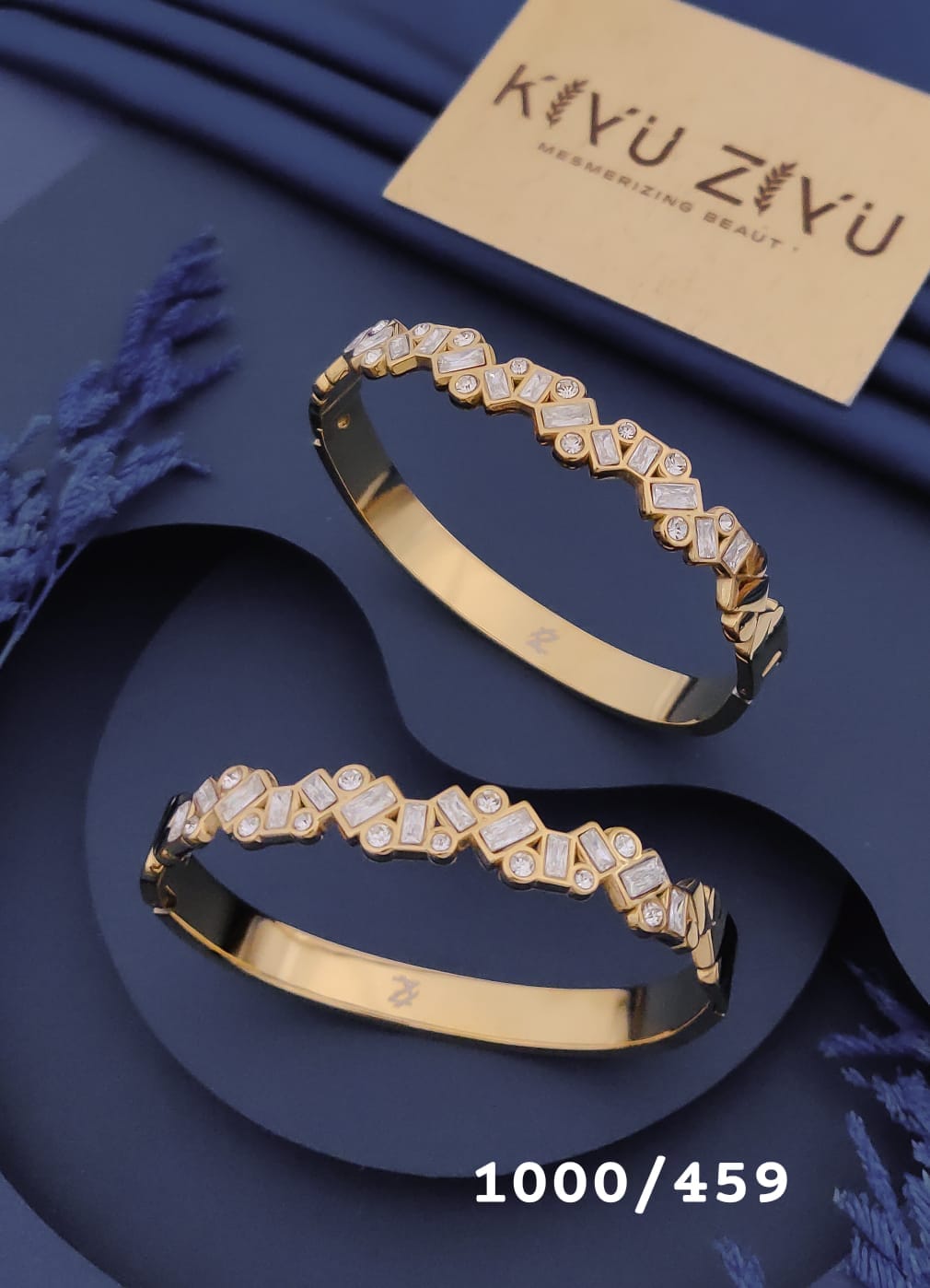 Geometric Crystal Gold Adjustable Bracelet