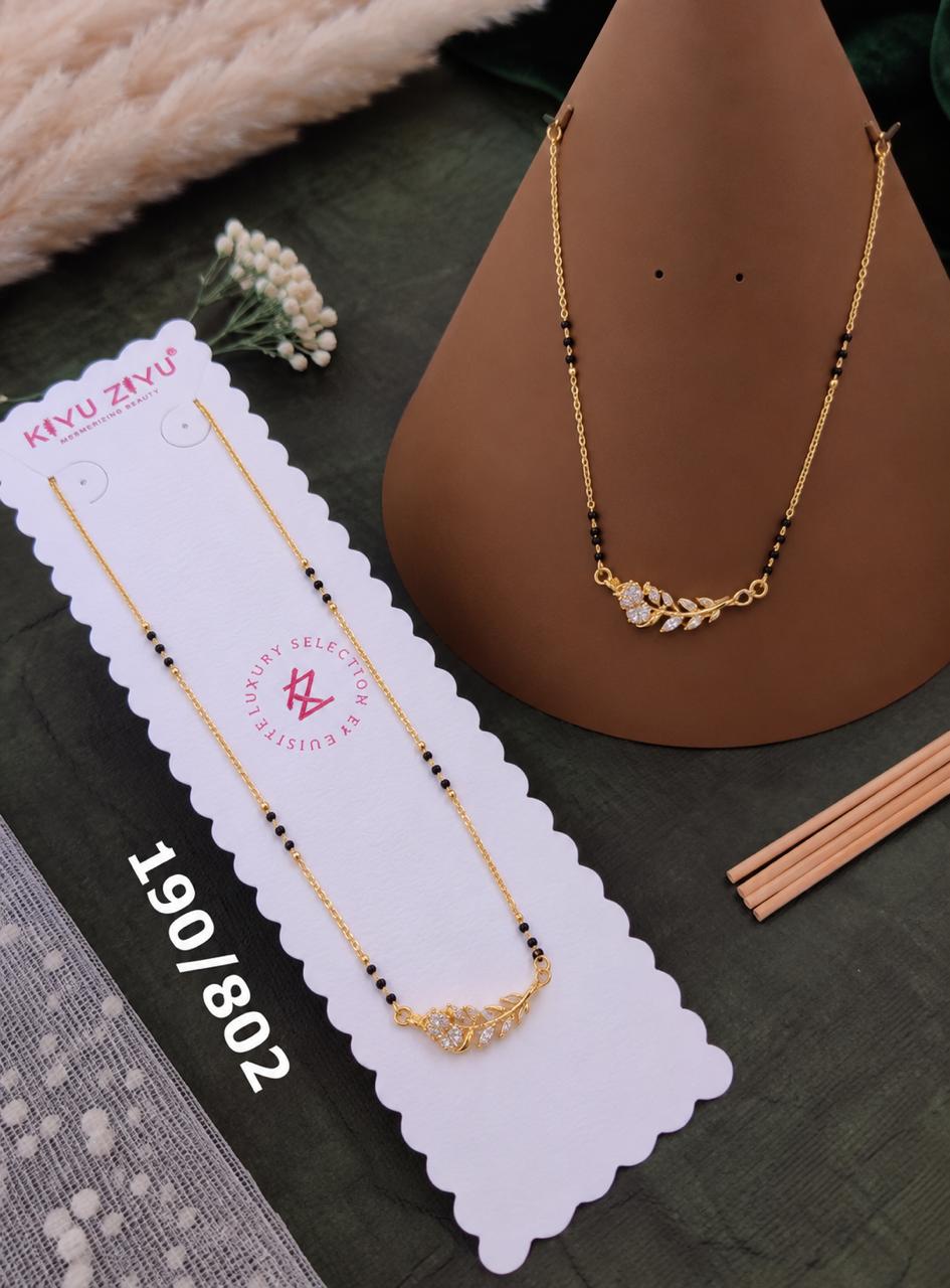 Crystal Leaf Design Mangalsutra