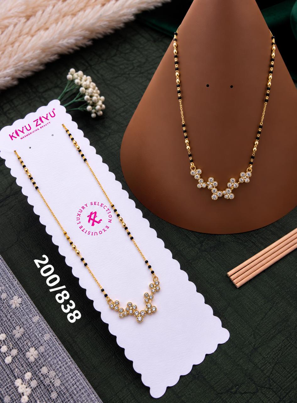 Floral Crystal Cluster Mangalsutra