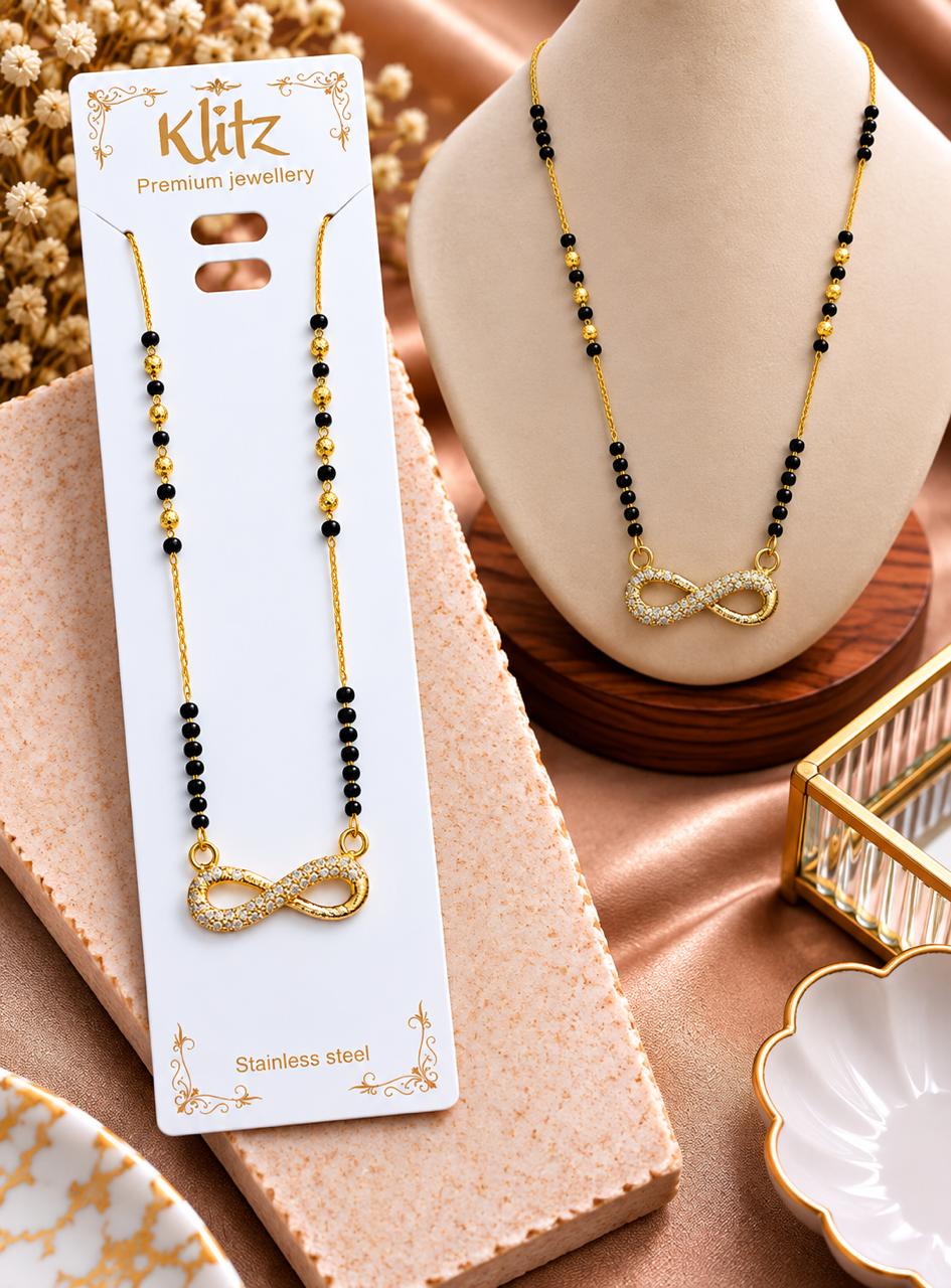 Golden Infinity Crystal Mangalsutra