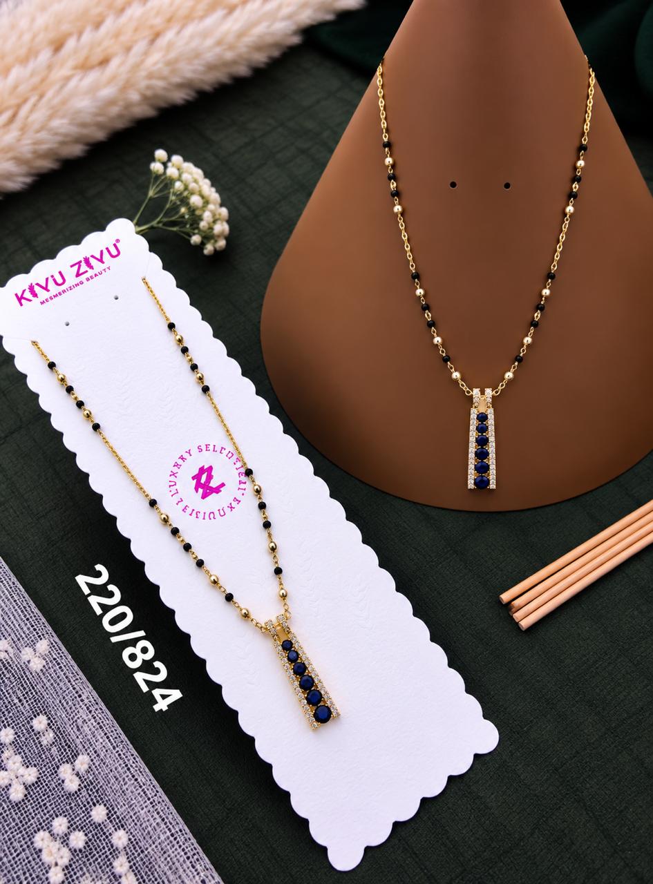 Royal Blue Stone Bar Mangalsutra