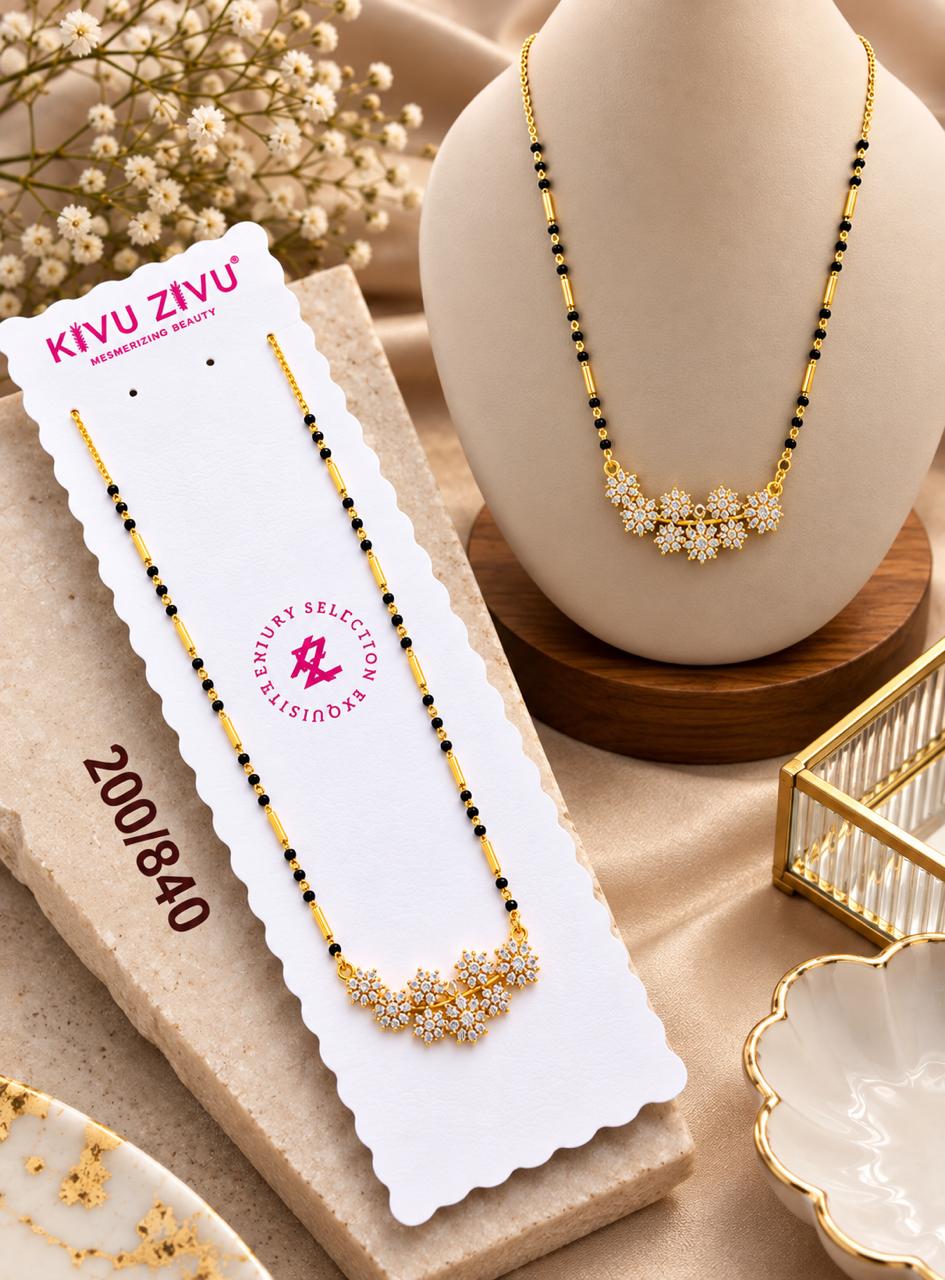 Crystal Floral Cluster Mangalsutra