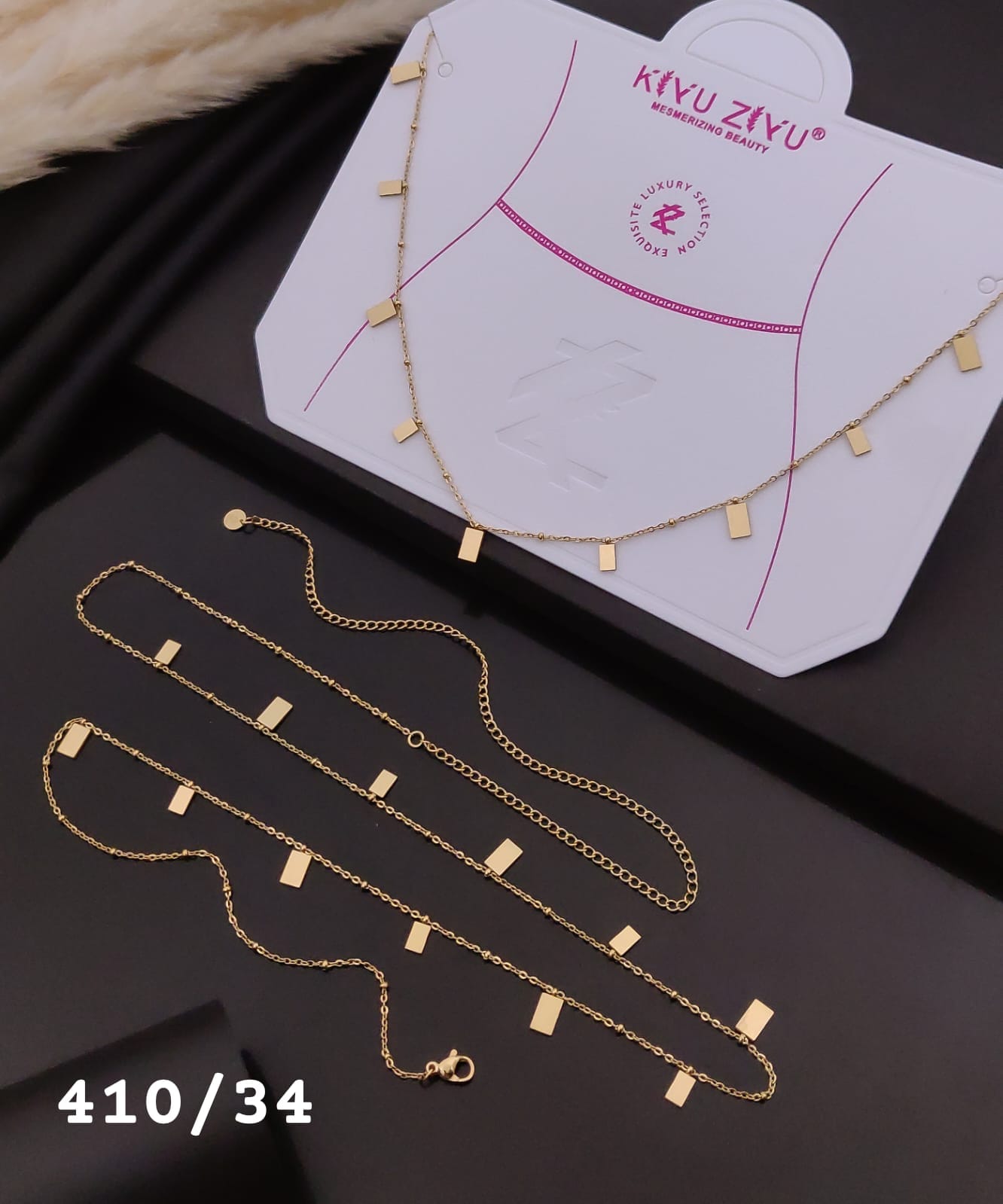 Minimal Rectangle Charm Gold Waist Chain
