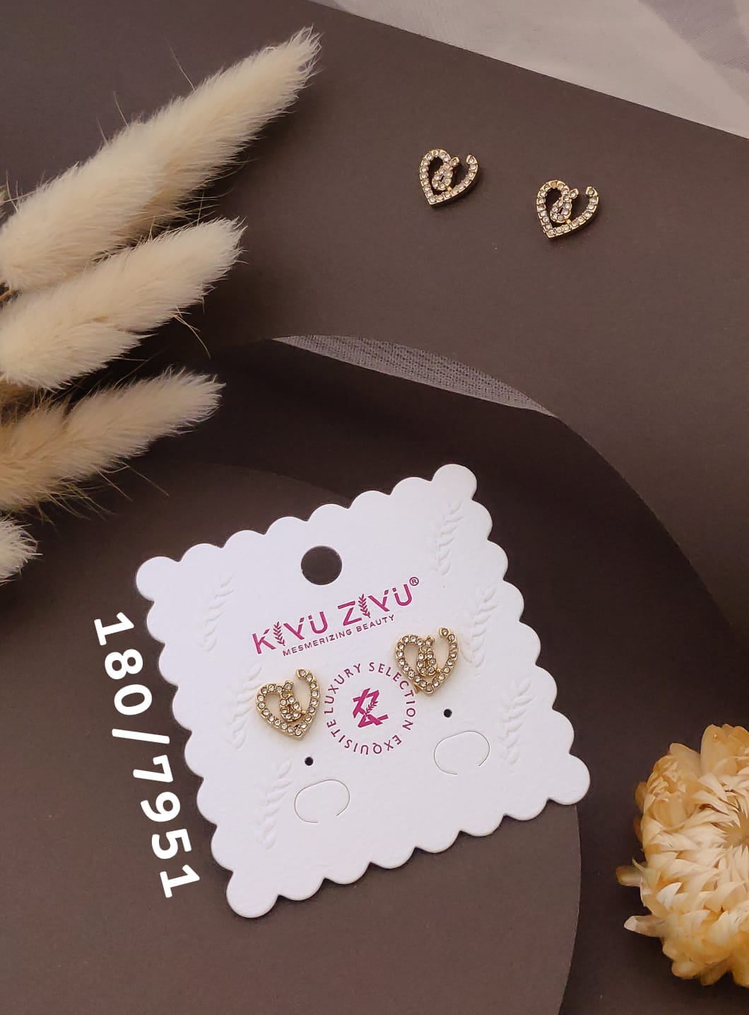 Elegant Heart Crystal Stud Earrings
