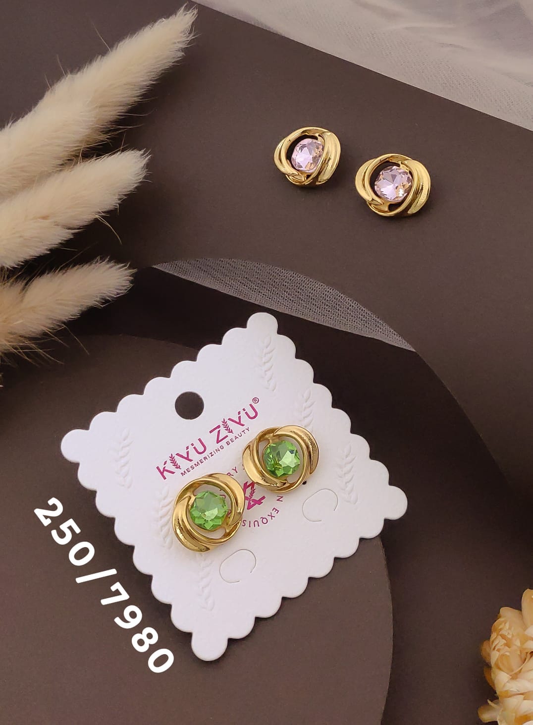 Elegant Crystal Knot Stud Earrings