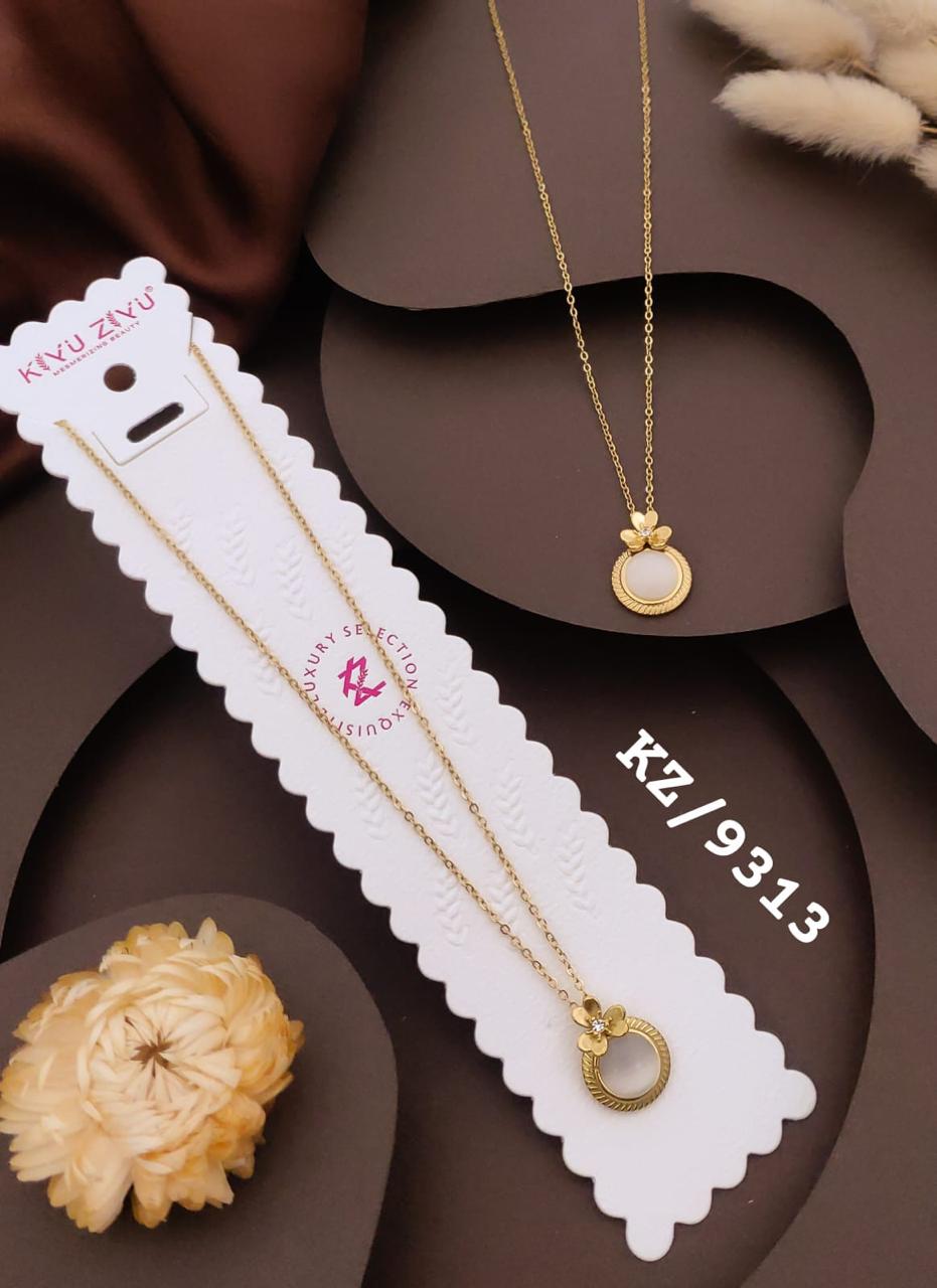 Elegant Floral Pearl Drop Gold-Tone Necklace