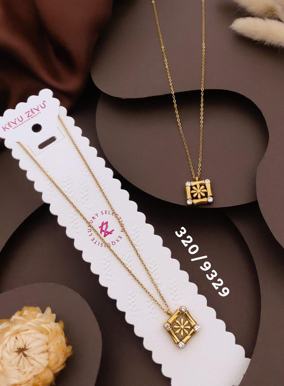 Elegant Floral Square Crystal Pendant Necklace