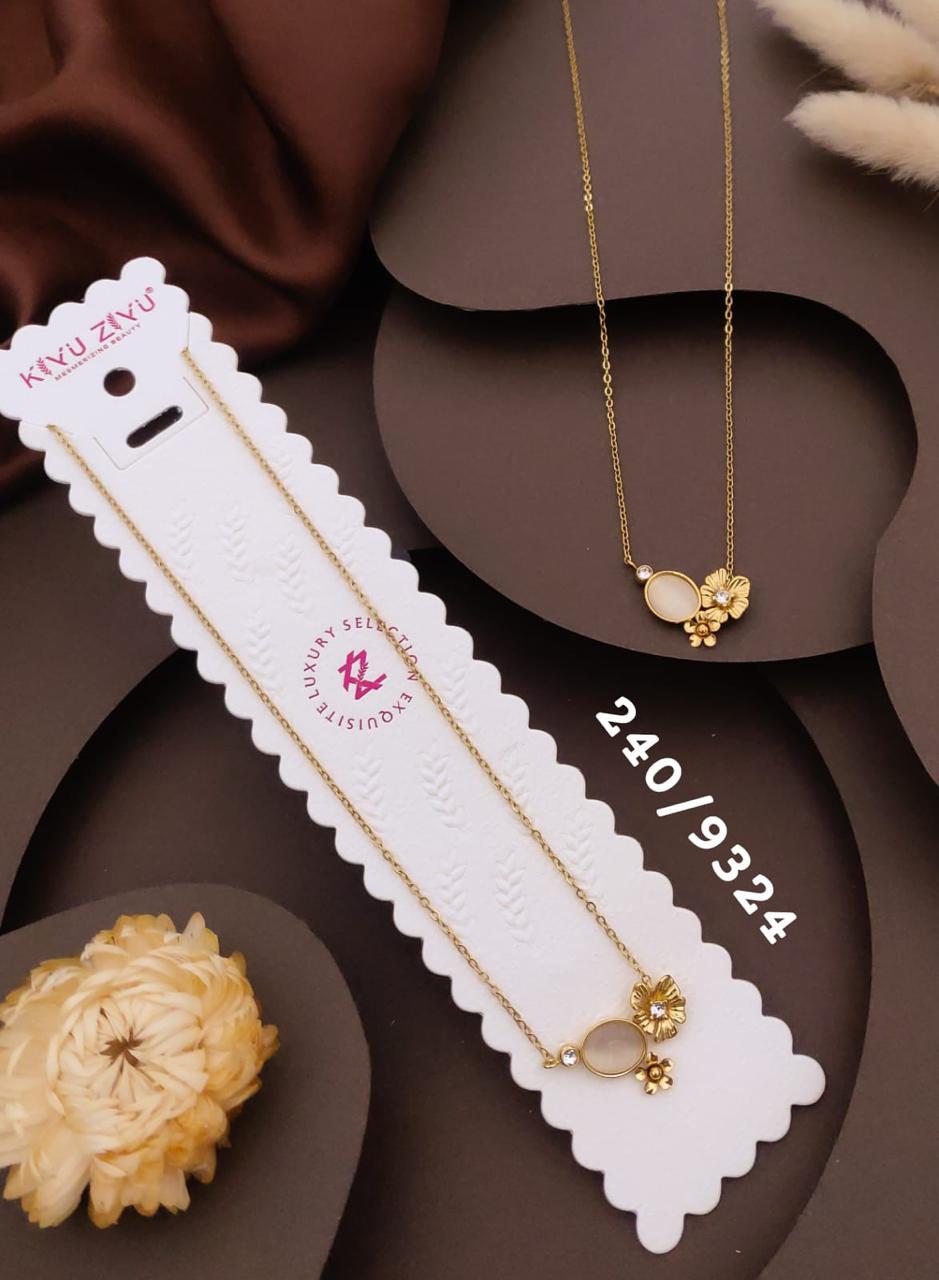 Elegant Floral Pearl & Crystal Pendant Necklace