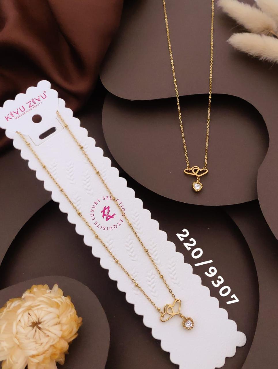 Elegant Gold-Tone Heart Knot Crystal Pendant Necklace