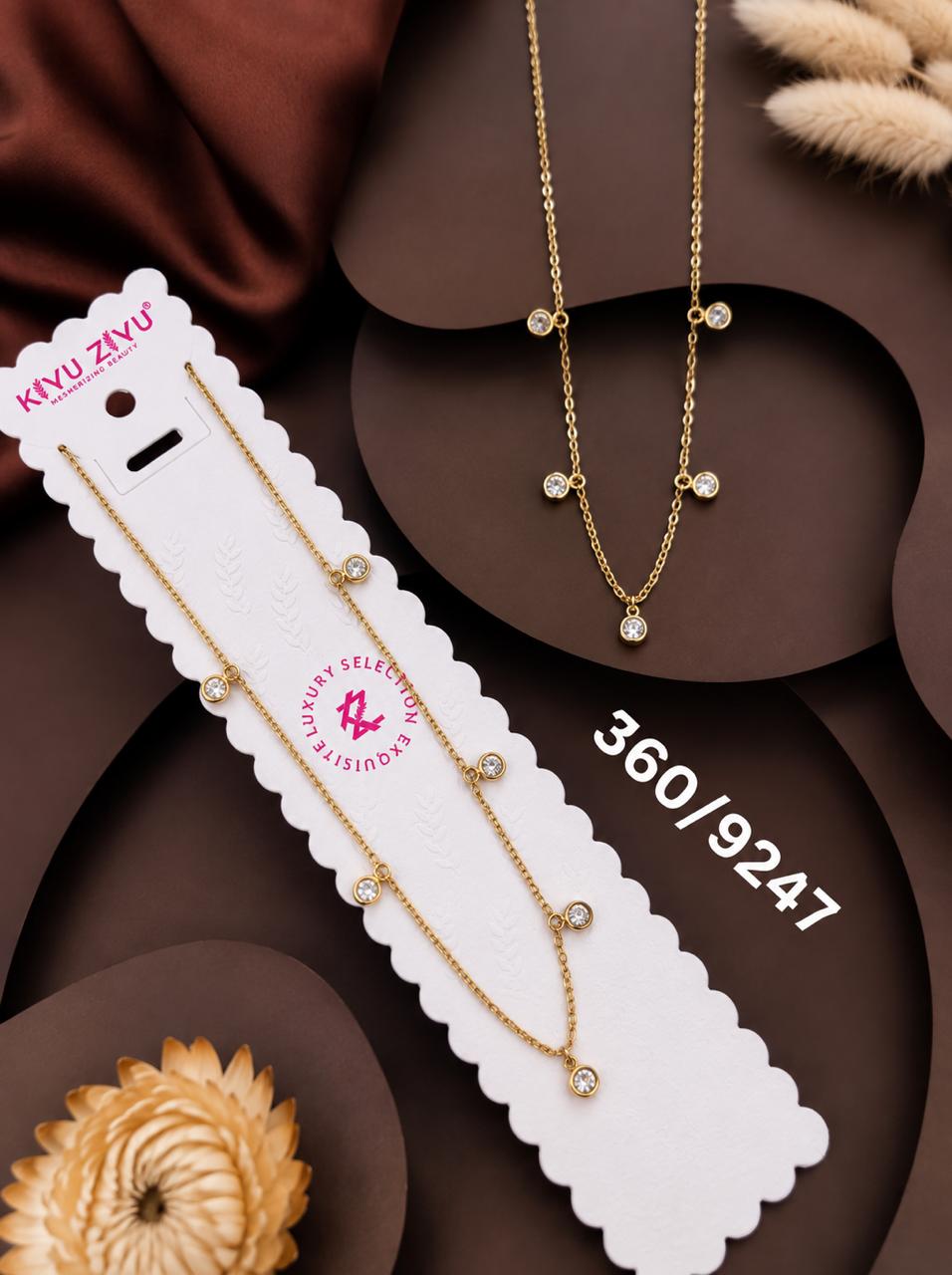Elegant Crystal Drop Layered Necklace
