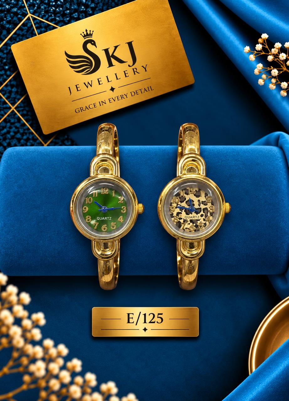 Elegant Gold-Tone Round Bracelet Watch