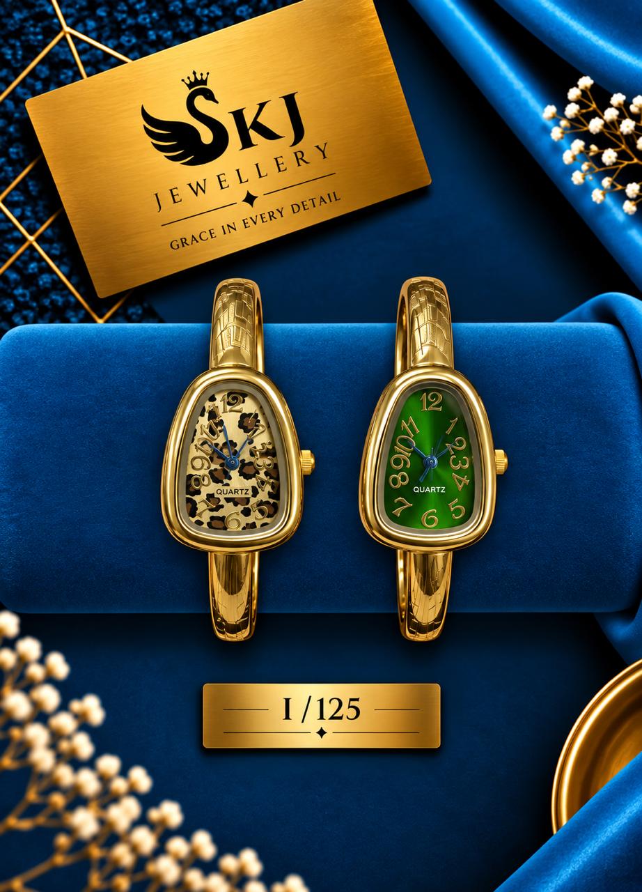 Elegant Gold-Tone Teardrop Bracelet Watch
