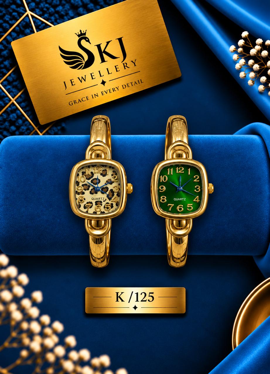 Elegant Gold-Tone Square Bracelet Watch