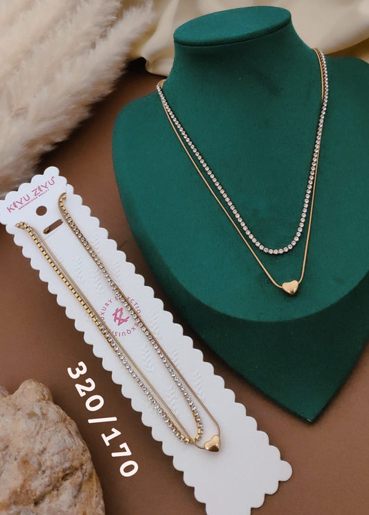 Golden Heart Layer Necklace