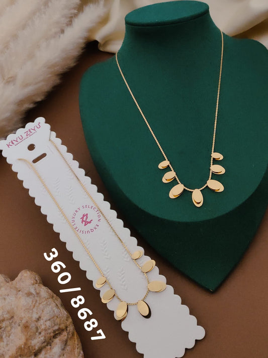 Anti-Tarnish Layered Petal Necklace – Gold Finish