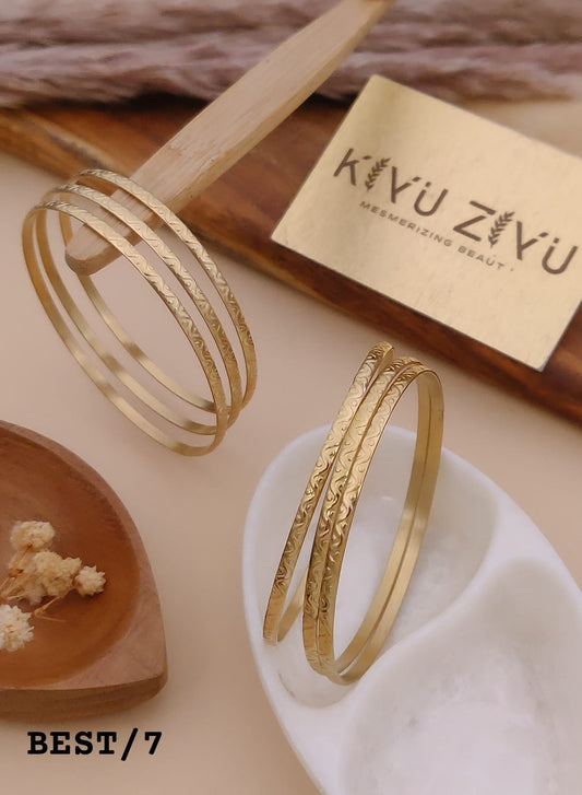 Triple Layer Anti-Tarnish Bangles Set