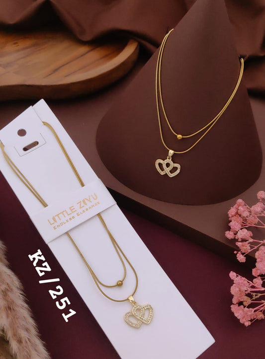 Elegant Interlocking Hearts Pendant Necklace