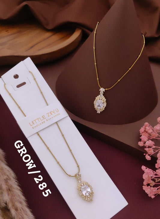 Elegant Crystal Halo Pendant Necklace