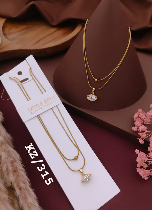 Elegant Crystal Drop Pendant Necklace