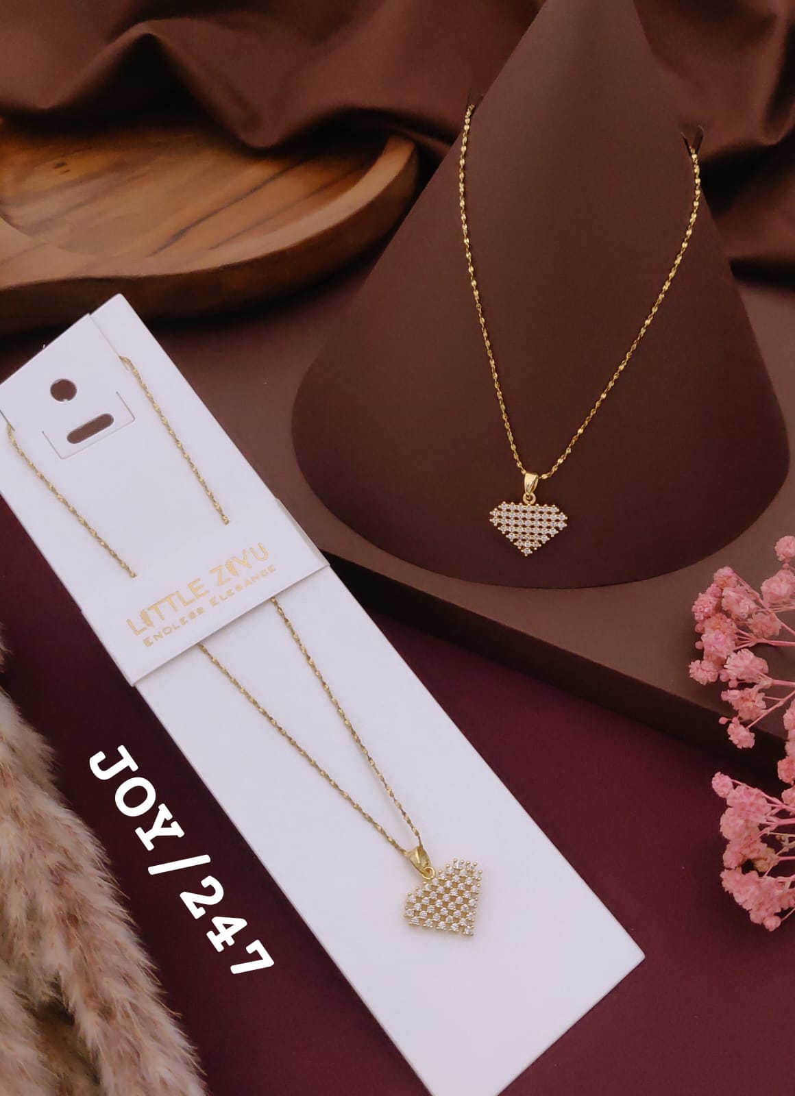 Sparkling Heart Crystal Pendant Necklace