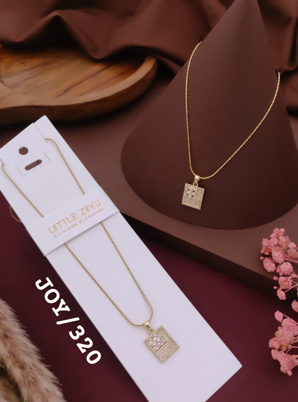 Elegant Crystal Rectangle Pendant Necklace
