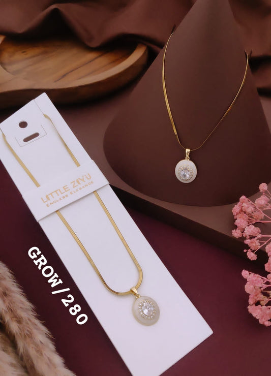 Pearl Halo Crystal Pendant Necklace