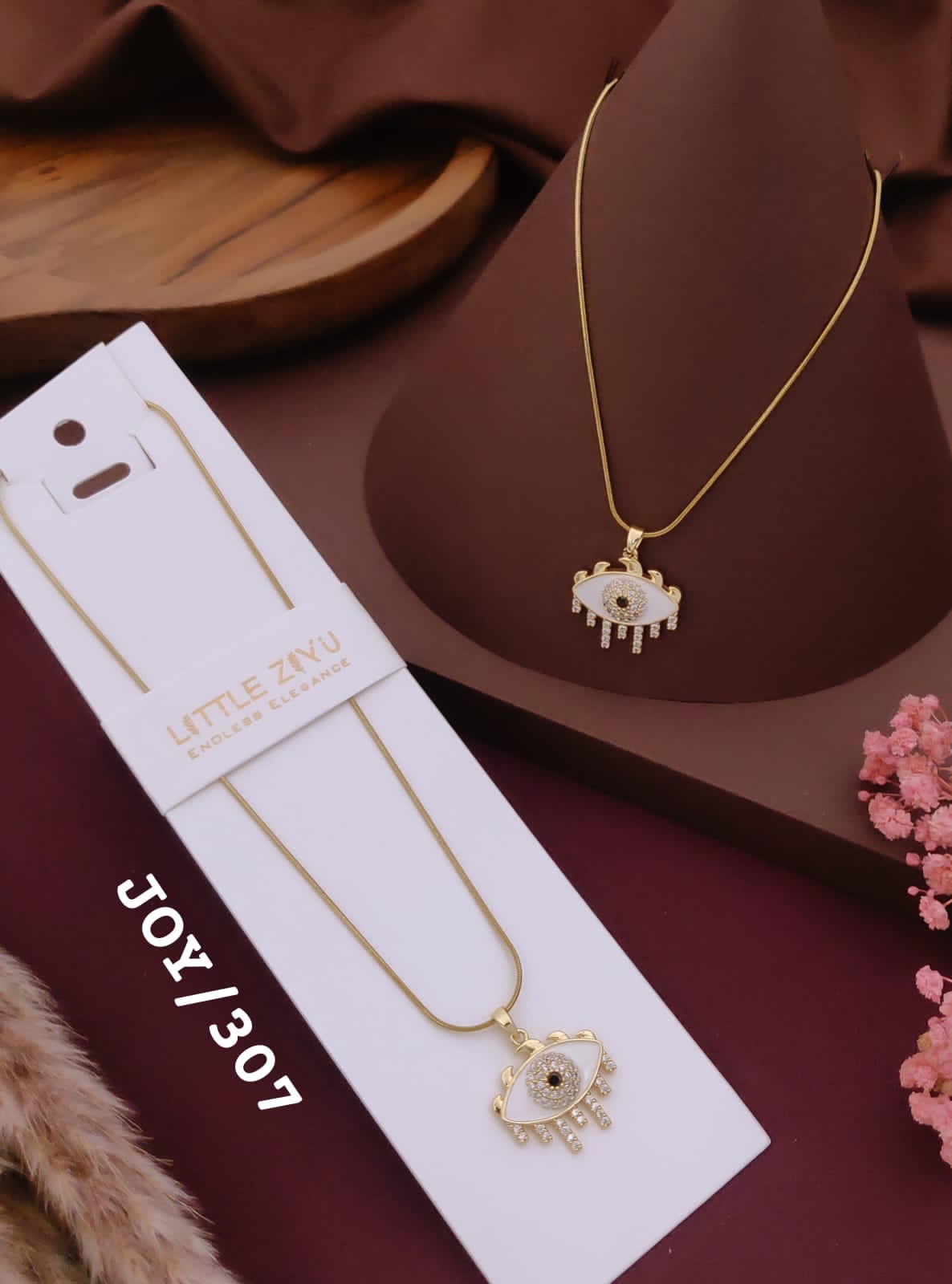Elegant Evil Eye Charm Pendant Necklace