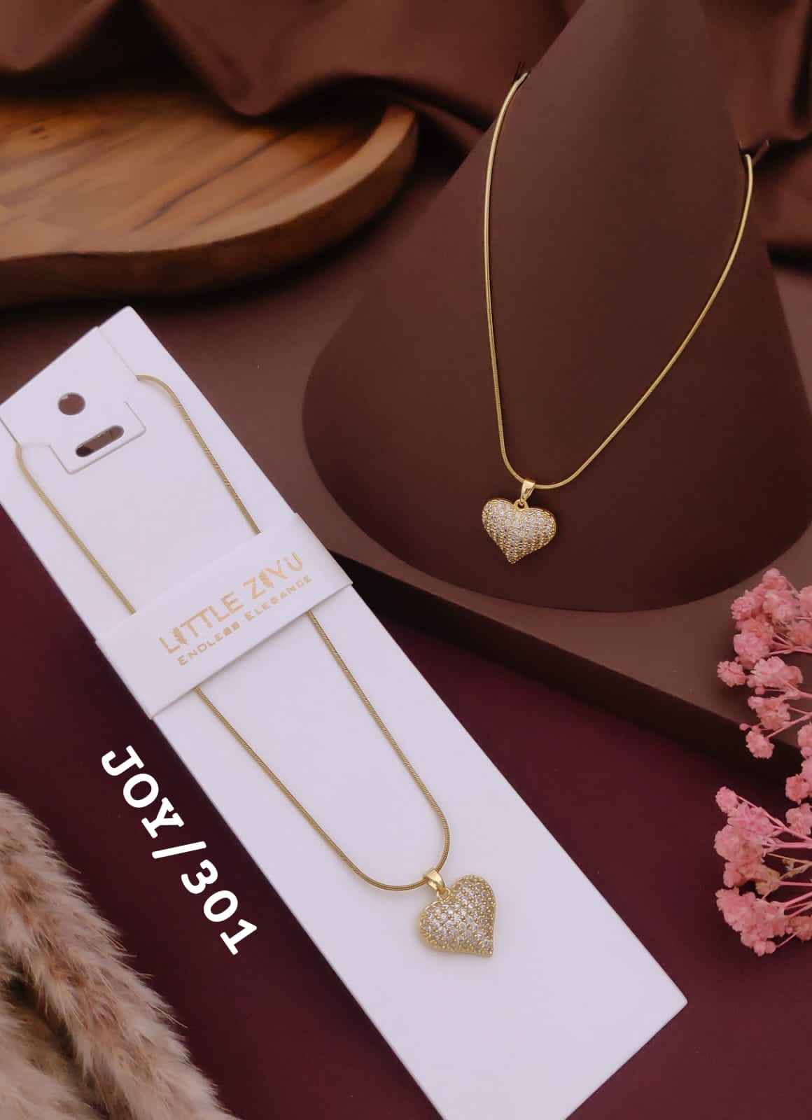 Sparkling Crystal Heart Pendant Necklace