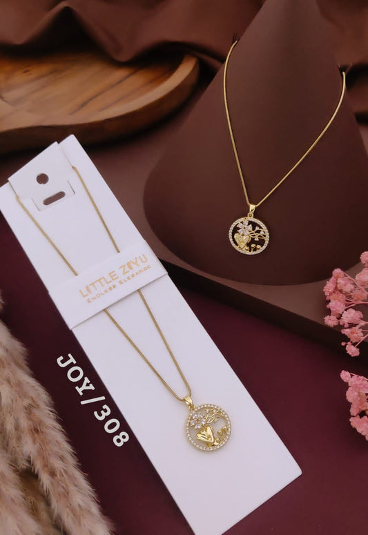 Elegant Floral Circle Pendant Necklace