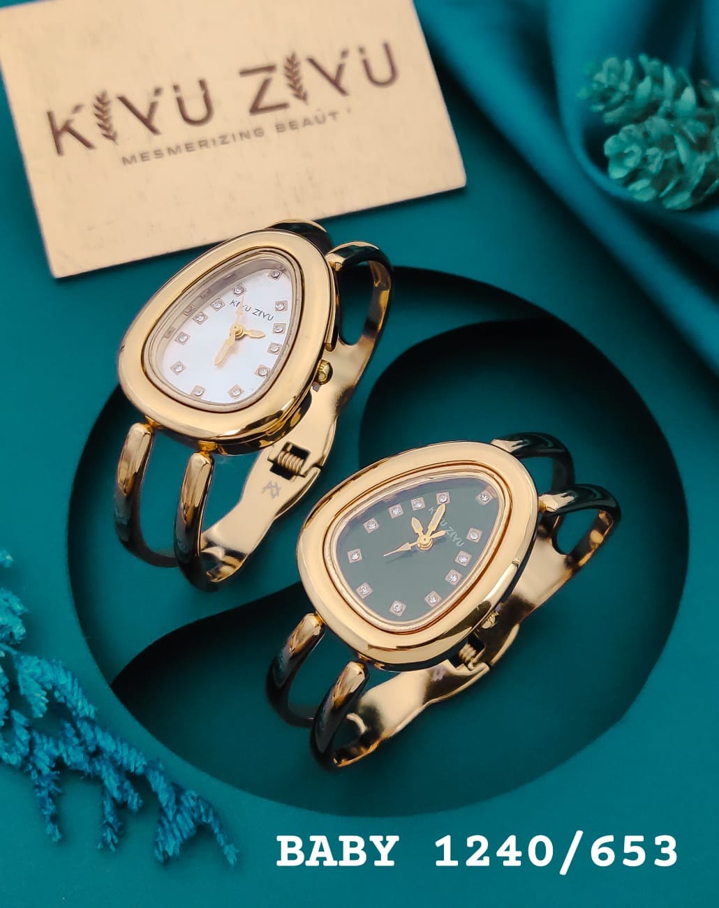 KIYUZIYU Baby Elegant Gold-Tone Oval Bracelet Watch