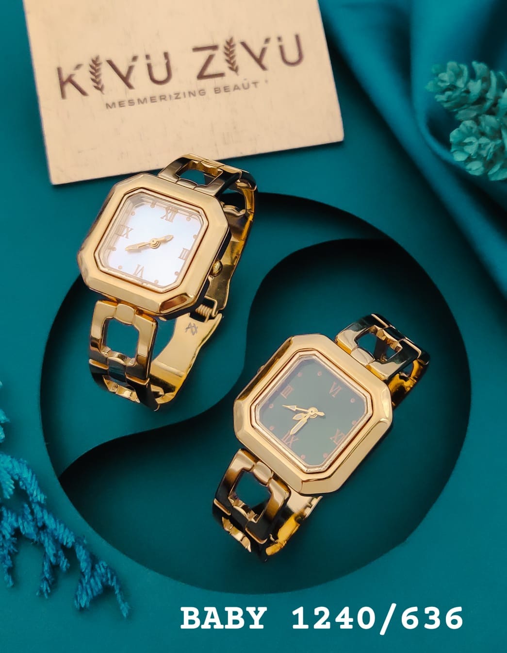 KIYUZIYU Baby Octagon Gold-Tone Bracelet Watch
