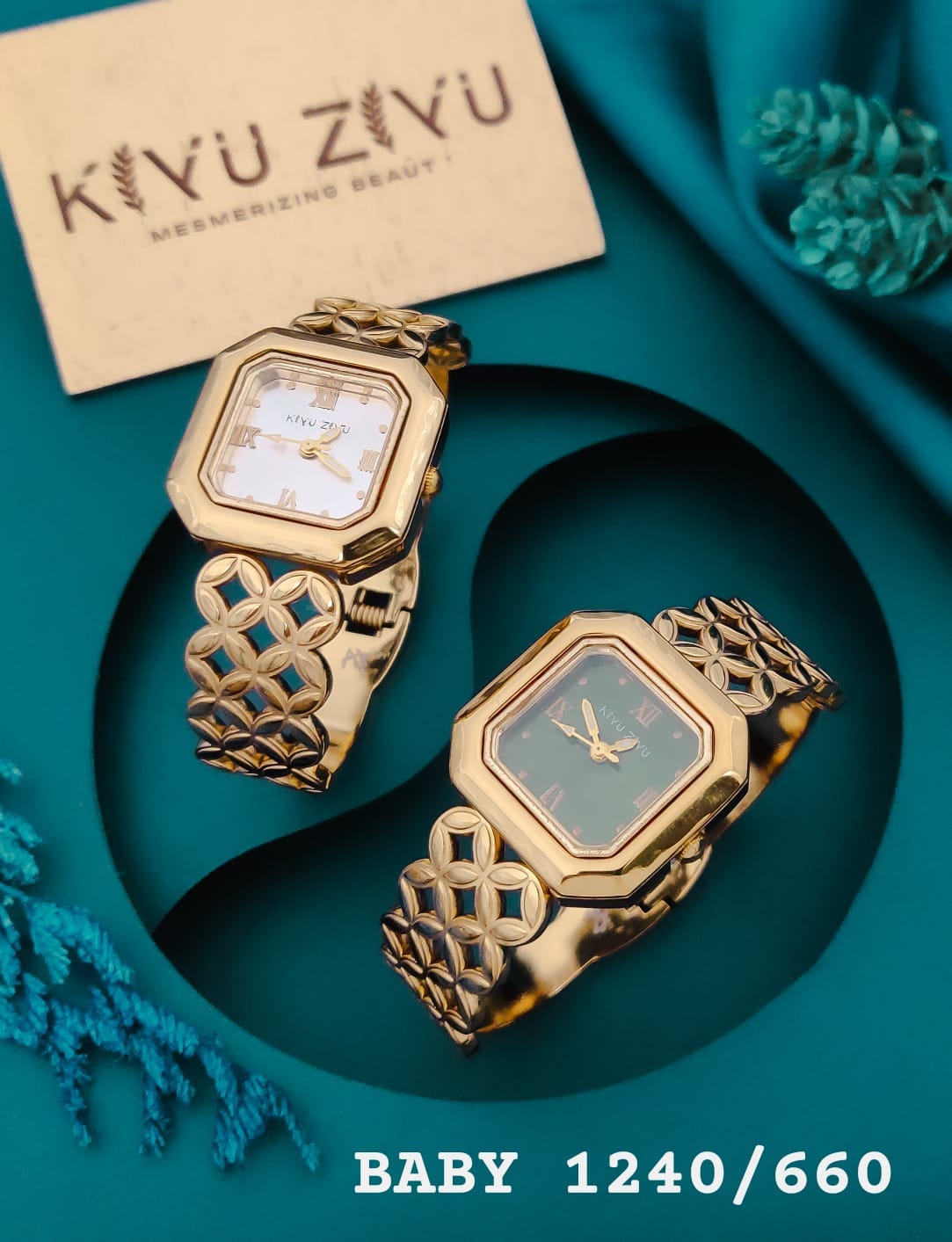 KIYUZIYU Baby Floral Link Bracelet Watch