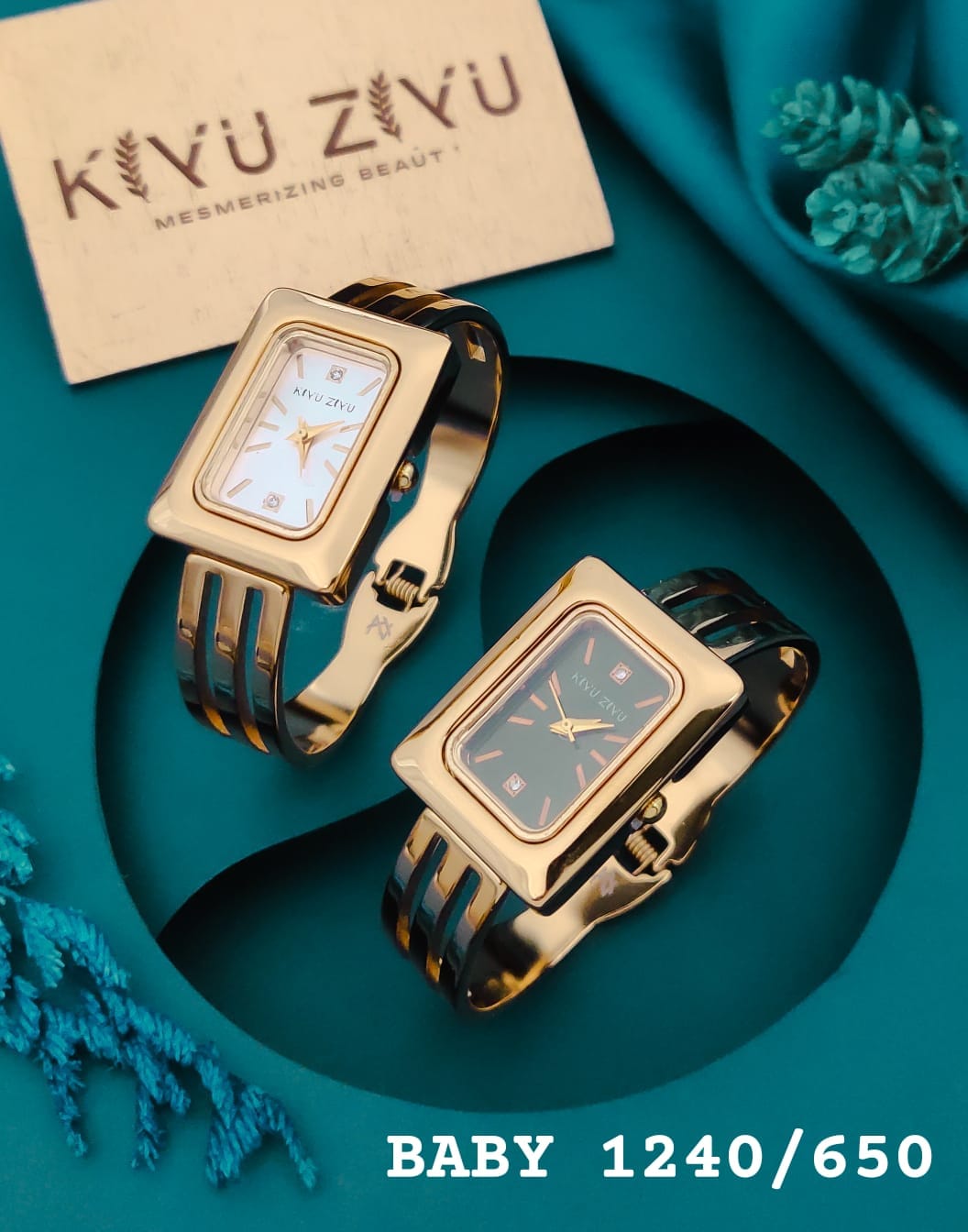 KIYUZIYU Baby Rectangular Triple-Band Bracelet Watch
