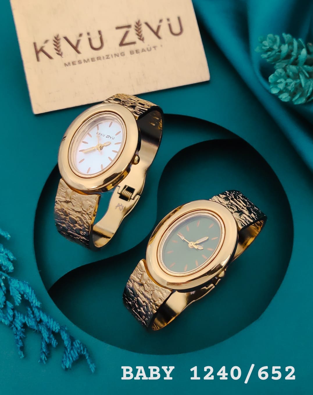 KIYUZIYU Baby Textured Round Bracelet Watch