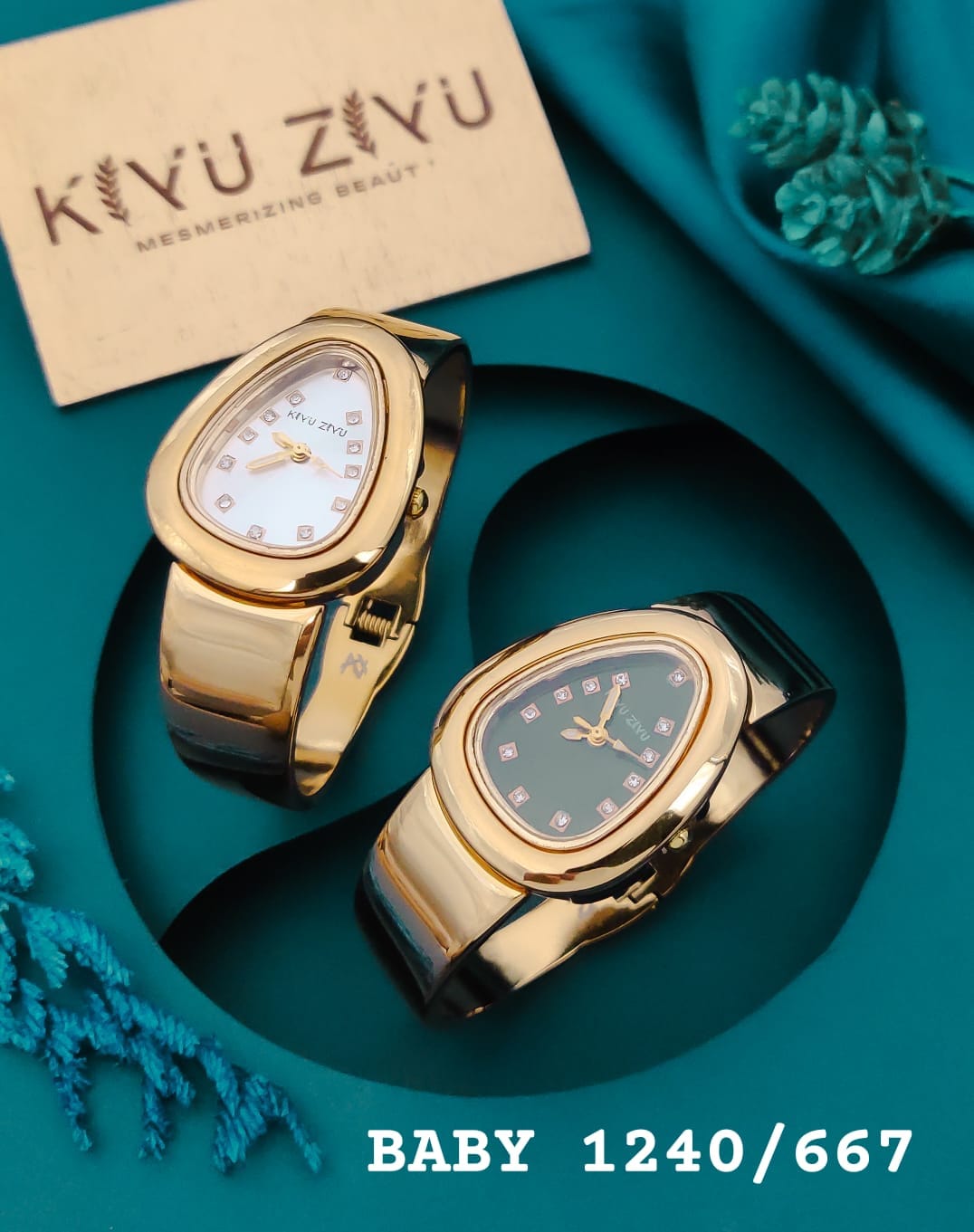 KIYUZIYU Baby Gold-Tone Elegant Oval Bracelet Watch