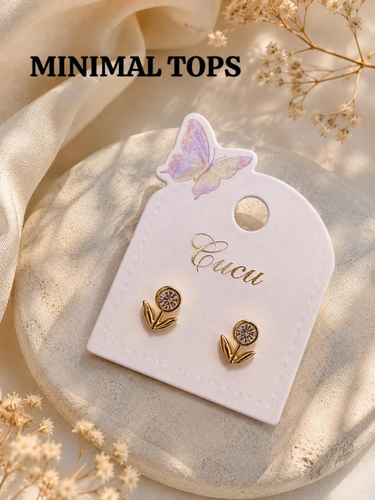 Cucu Crystal Leaf Stud Earrings