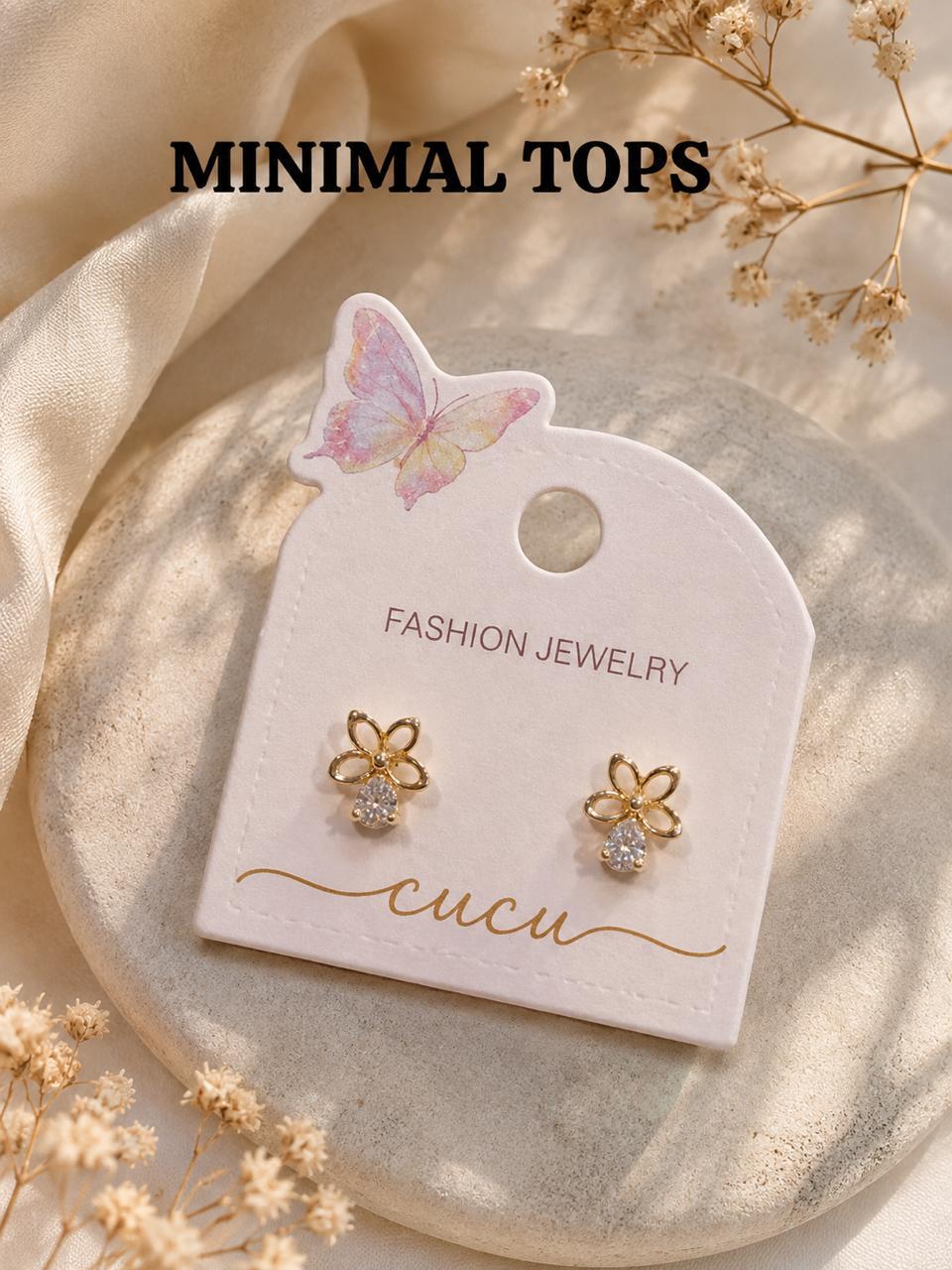 Cucu Floral Drop Crystal Stud Earrings
