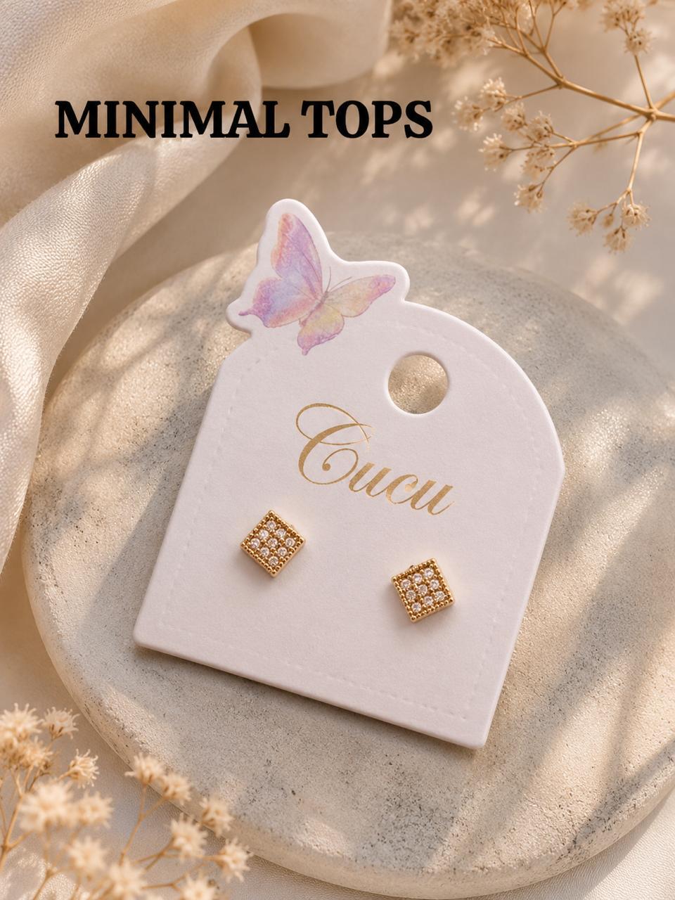 Cucu Crystal Square Stud Earrings