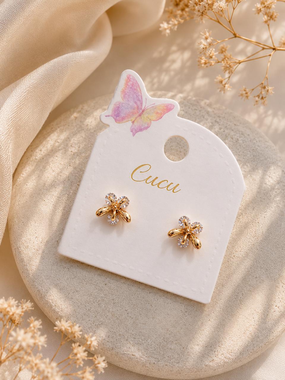 Cucu Crystal Flower Stud Earrings