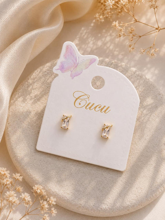 Cucu Crystal Rectangle Stud Earrings