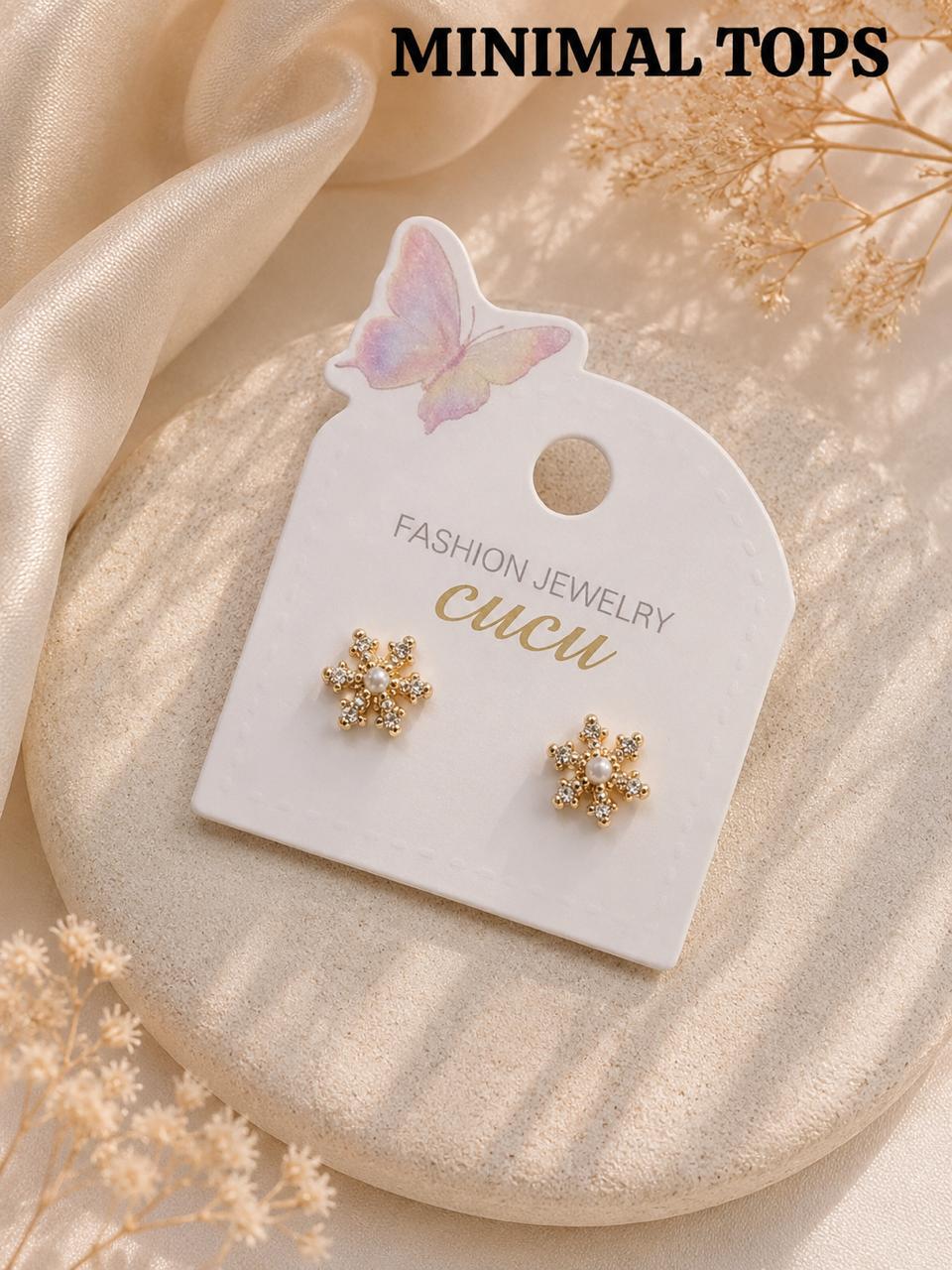 Cucu Pearl Snowflake Stud Earrings