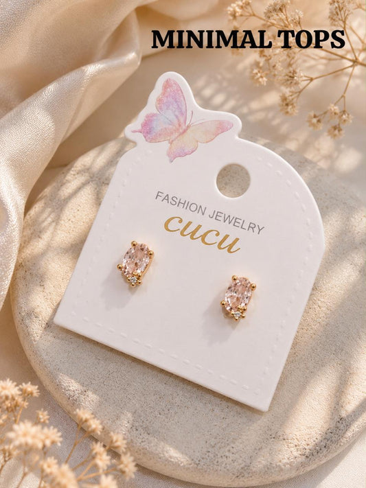 Cucu Oval Crystal Stud Earrings