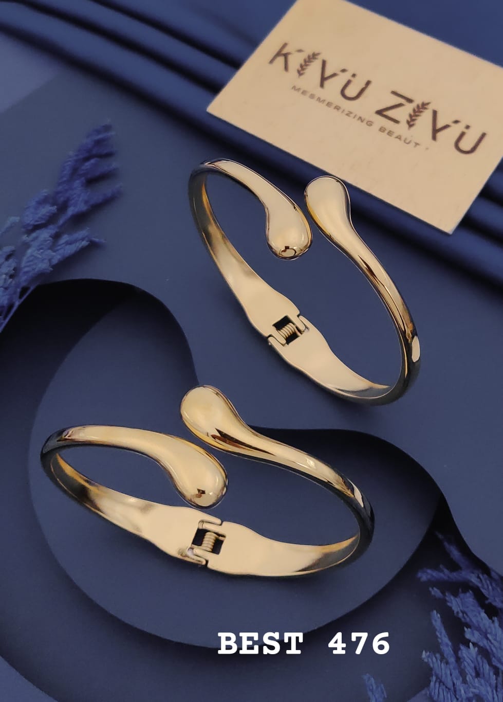 Minimal Spoon Design Gold Kada Bracelet
