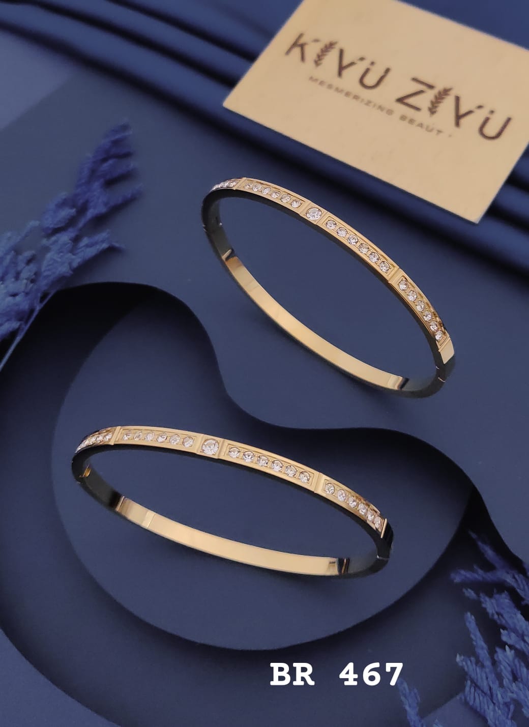 Pearl Stone Gold Kada Bracelet